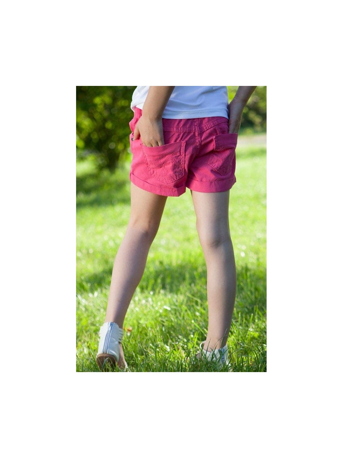 Pantaloni scurți pentru fete magenta DZ6015 - Magazin online - Boutique